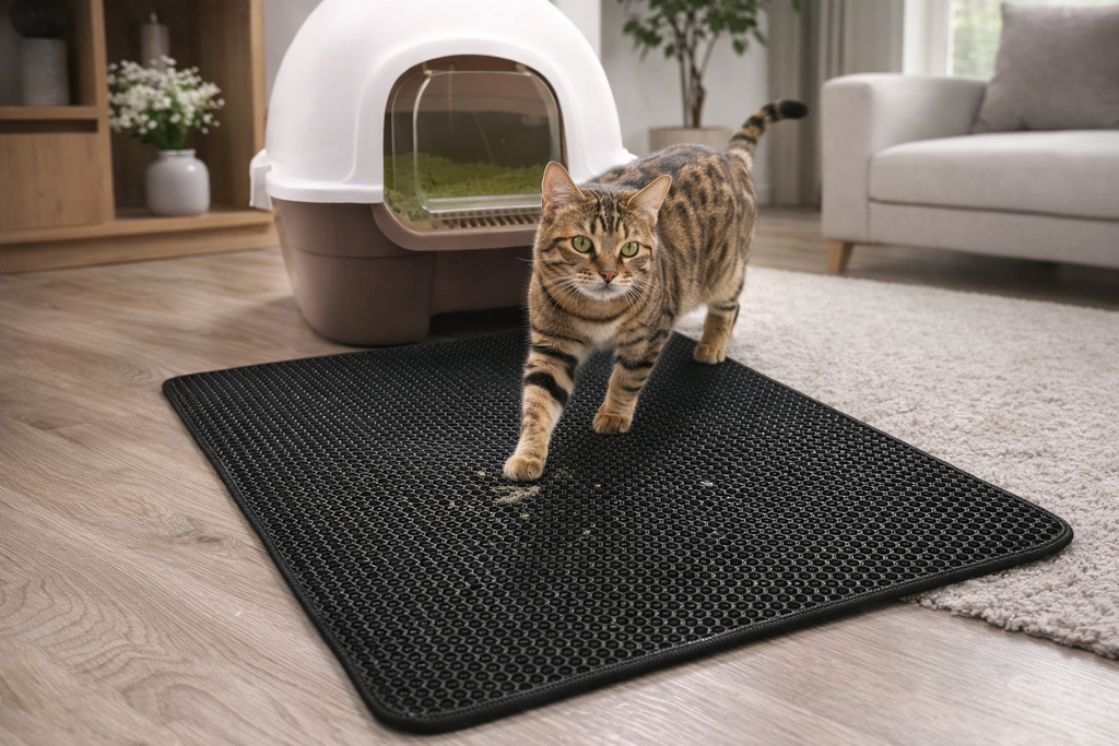 Tapis de Litière pour Chat | Anti-Projections & Nettoyage Facile