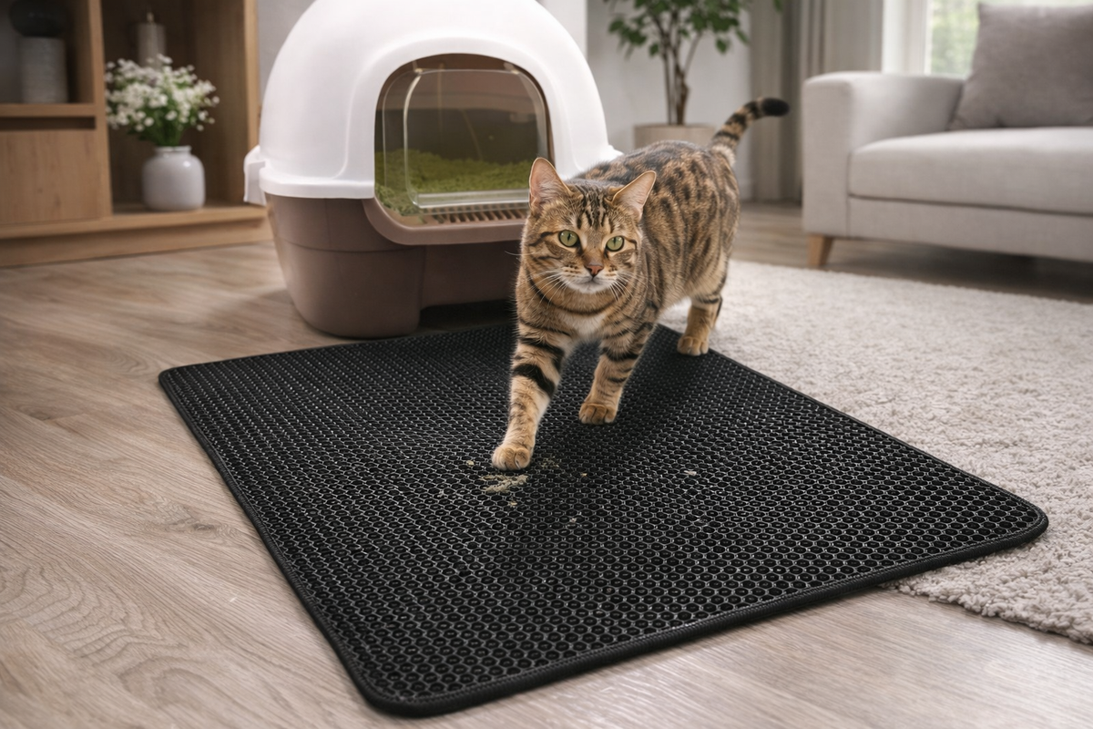 Tapis de Litière pour Chat | Anti-Projections & Nettoyage Facile