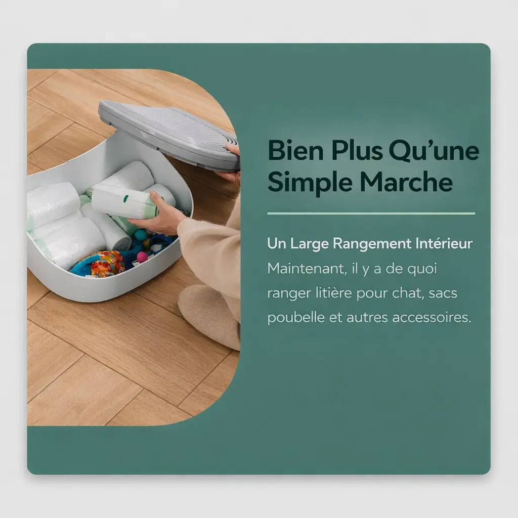 la rampe possède un bac a rangement 