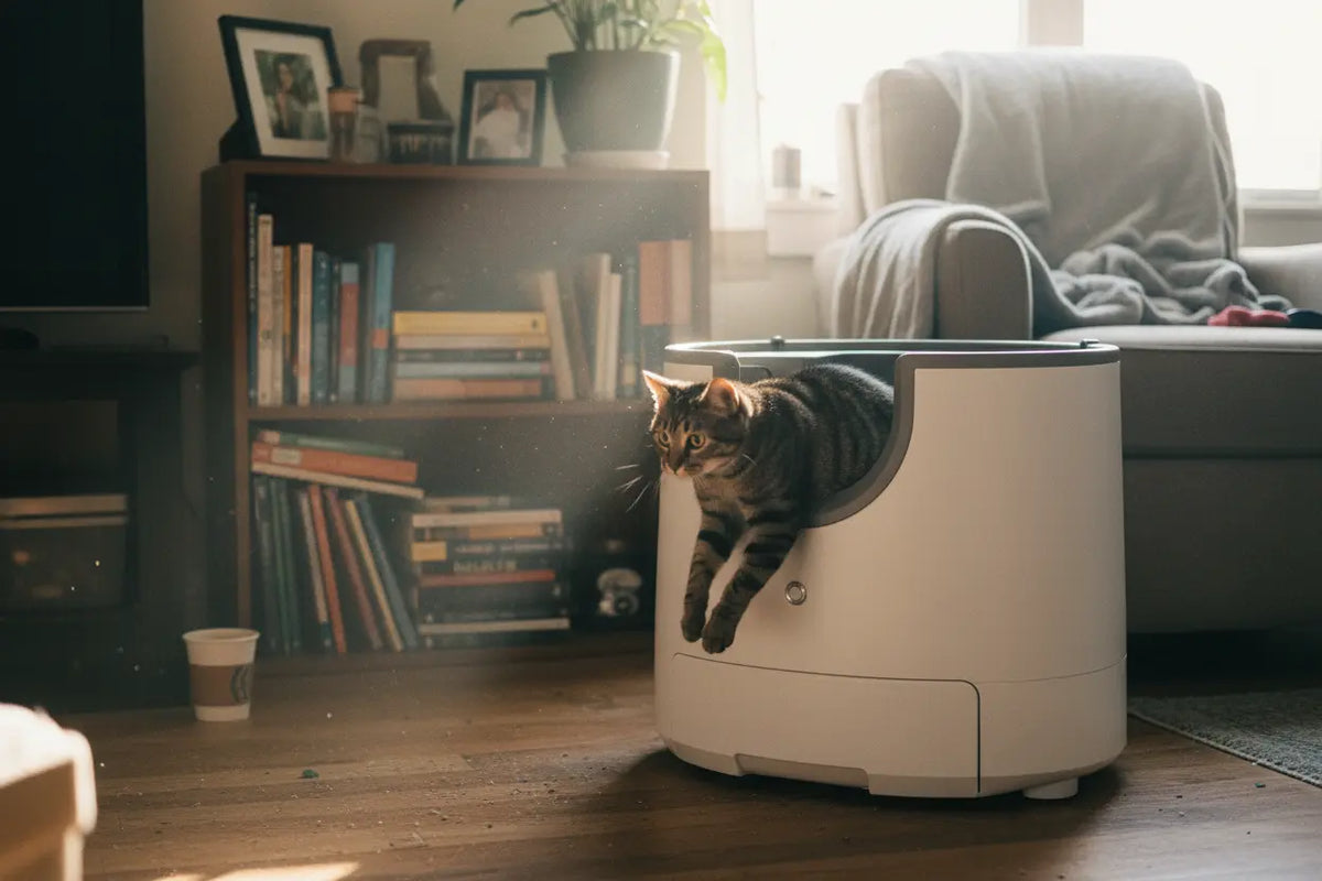 Litière Auto-Nettoyante pour Chat | Aide à Réduire les Odeurs & Entretien Facilité