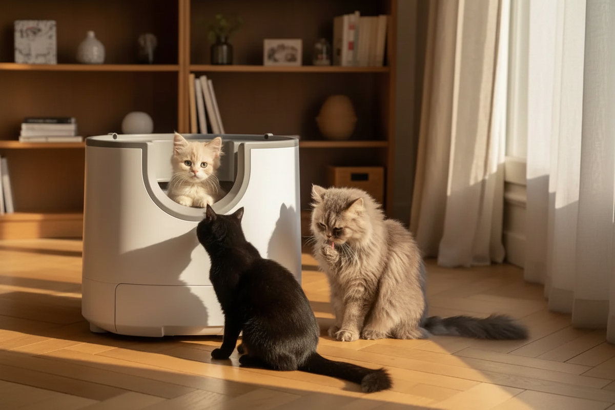 Litière Auto-Nettoyante pour Chat | Aide à Limiter les Odeurs & Entretien Facilité
