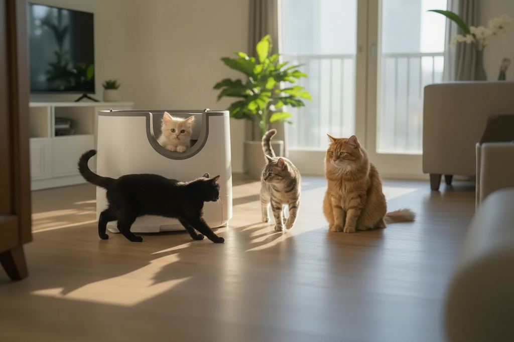 Litière Auto-Nettoyante pour Chat | Aide à Limiter les Odeurs & Entretien Facilité