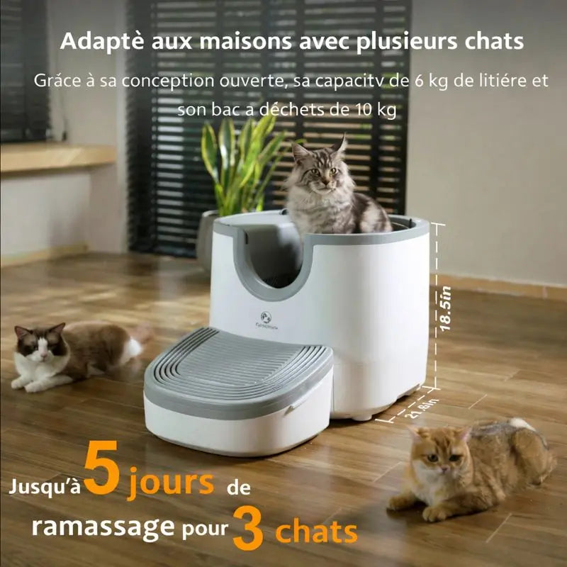 litière auto nettoyante adapter a plusieurs chat