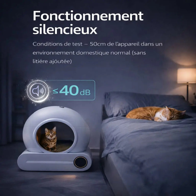 image montrant la litière automatique silencieuse