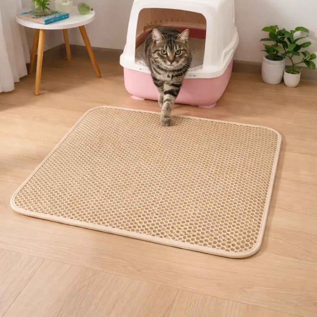 Tapis de Litière pour Chat | Anti-Projections & Nettoyage Facile